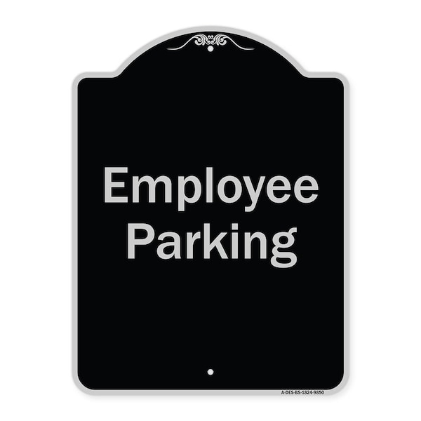 Signmission Designer Series-Employee Parking Sign, Black & Silver Heavy-Gauge Aluminum, 24" x 18", BS-1824-9850 A-DES-BS-1824-9850 - main